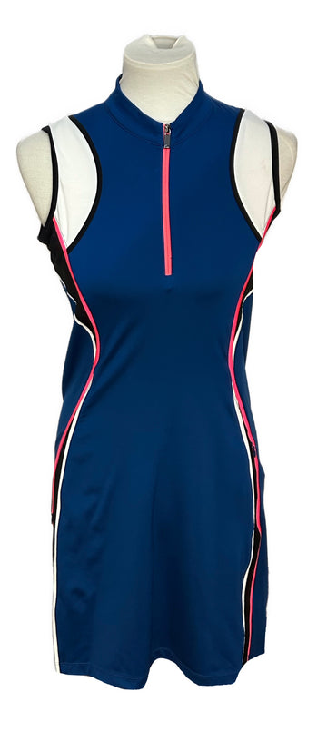 Tail Royal Blue, Black, White and Neon Pink Colorblock Dress Size XS
