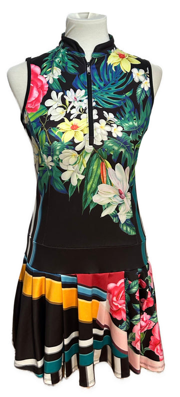 Lucky in Love Tropical Floral & Foliage Dress Size XS