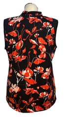 Tail White Label Women's Black & Coral Floral Sleeveless Golf Top Size XXL-2