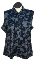 Dunning Women's Navy & Slate Blue Floral Sleeveless Top Size XXL-1