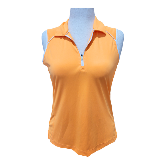 Slazenger Golf Bright Solid Sleeveless Mock Top w/ White Trim Size M