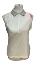 GGBlue luxe sport White & Tan Polka Dots Sleeveless Size S-1