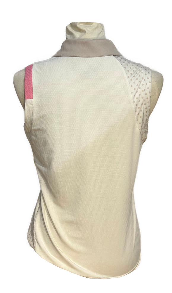 GGBlue luxe sport White & Tan Polka Dots Sleeveless Size S