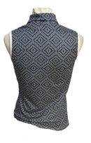 GGBlue luxe sport Navy, Yellow & White Tile Sleeveless Golf Top Size XS-2