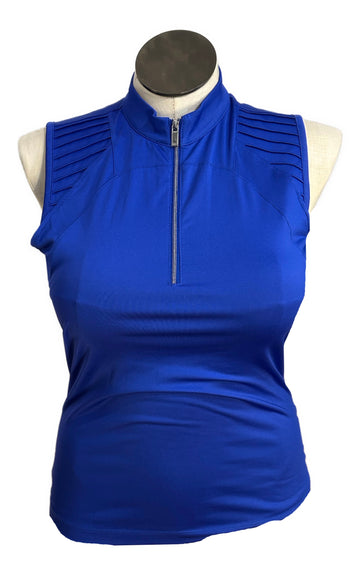 Tail Royal Blue Sleeveless 1/4 Zip Mock Golf Top Size M