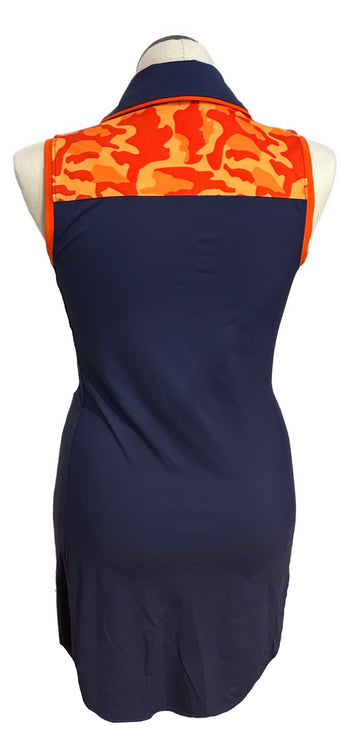 Kinona Navy & orange Camo Golf Dress Size M - 0