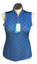 New Greg Norman Sailboat Sleeveless Polo - Cerulean Size L-1