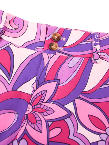 New Loudmouth Women's Bermuda Golf Shorts - Summer of Love Lilac MSP$78 - 0