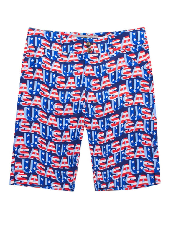 New Loudmouth Women's Bermuda Golf Shorts USA Wave Size 6 MSP$78