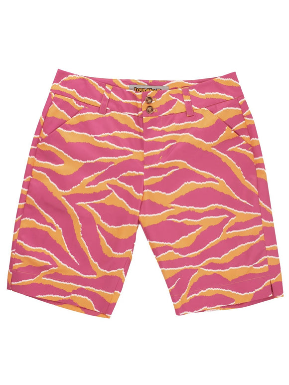 New Loudmouth Women's Bermuda Golf Shorts - Tarzan Orange Pink Size 10 MSP$78