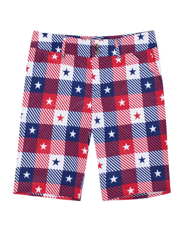 New Loudmouth Women's Bermuda Golf Shorts - Star Plaid Size 6 MSP$78