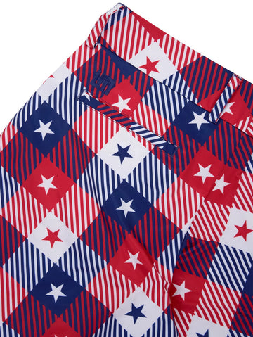 New Loudmouth Women's Bermuda Golf Shorts - Star Plaid Size 6 MSP$78 - 0