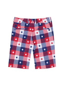 New Loudmouth Women's Bermuda Golf Shorts - Star Plaid Size 6 MSP$78-3