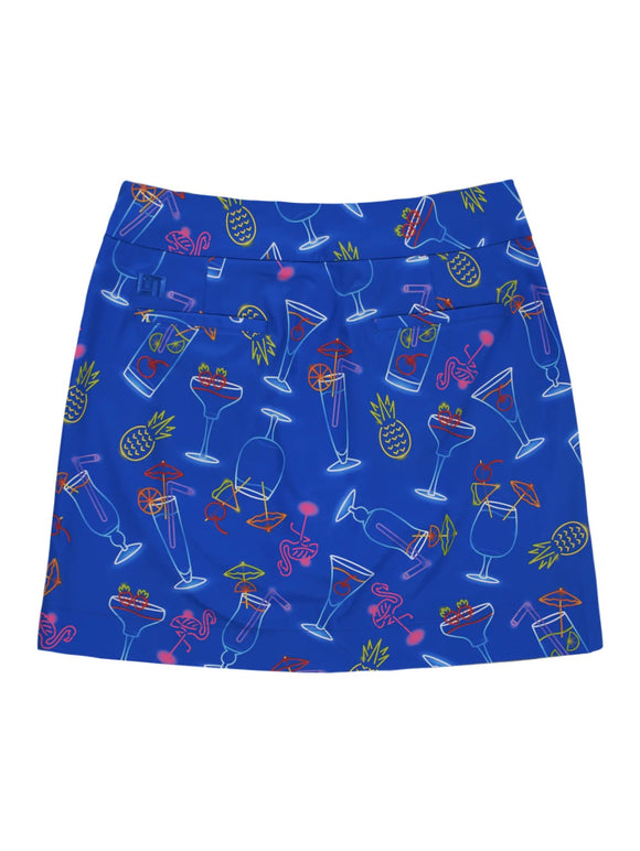 New Loudmouth Blue Neon Cocktails Golf Skort Size 2 MSp$