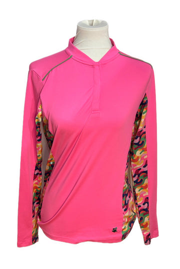 Birdies and Bows Multicolored Camo Hot Pink Sun Shirt Pullover Size S