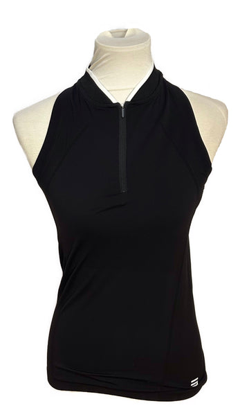 Three Sixty Six Black w/ White Trim Mock Sleeveless Top Size S