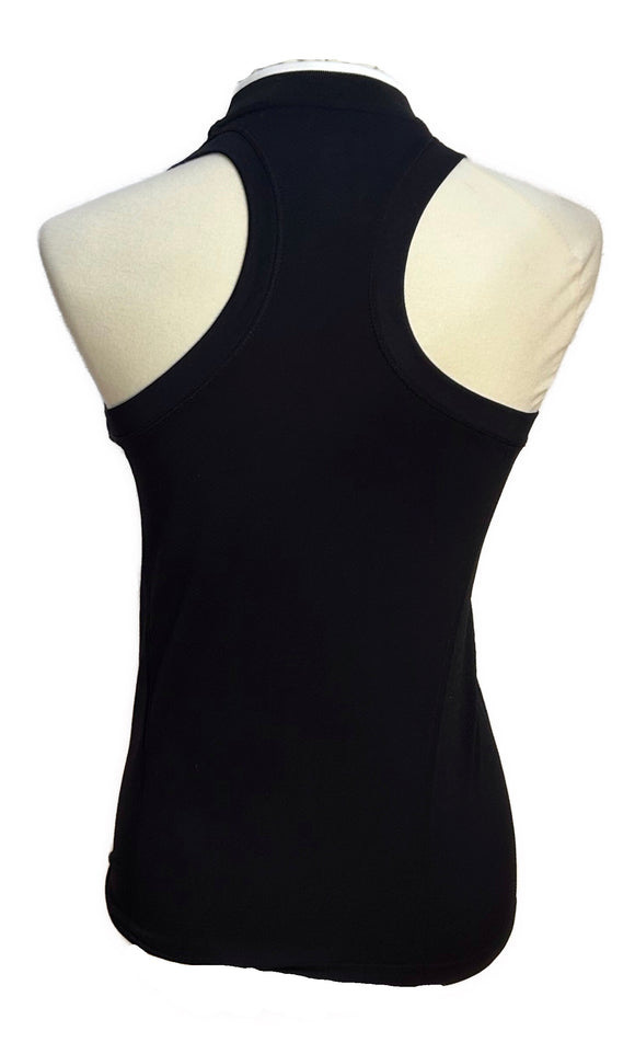 Three Sixty Six Black w/ White Trim Mock Sleeveless Top Size S