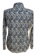 Pebble Beach Navy & White Palm Stamp Sun Shirt Size XL-2