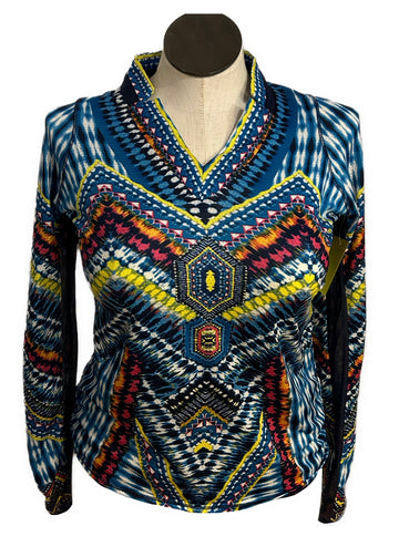 Lucky in Love Symmetrical Tye Dye Sun Shirt Size M