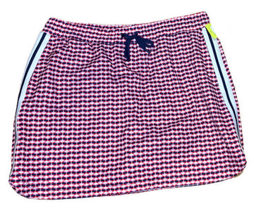Lady Hagen Women's Off to the Races Retro Geo Cherry Red Skort Size L MSP$65