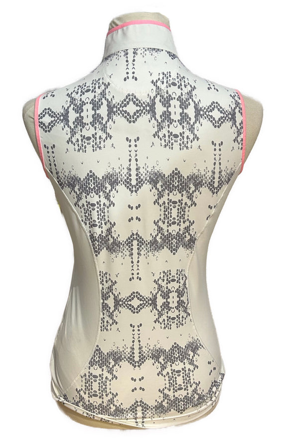 Annika Cutter & Buck White, Gray and Pink Snakeskin Print Sleeveless Size XS