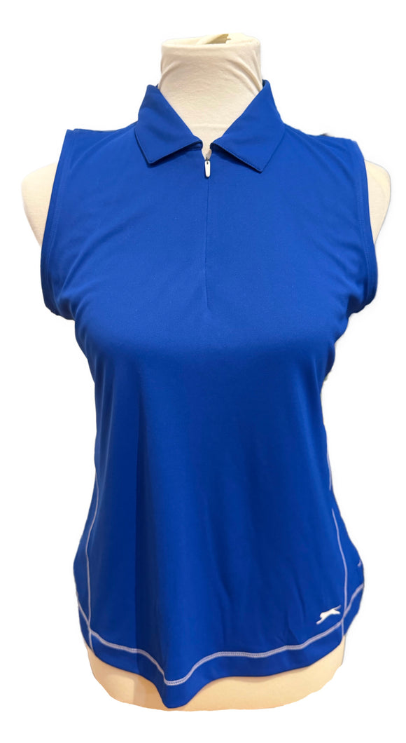 Slazenger Golf Royal Blue Sleeveless Polo Size S