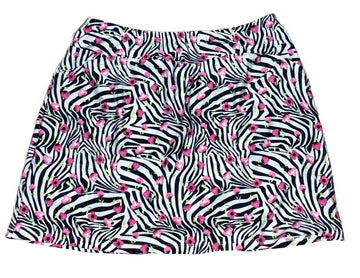 B Skins Women's Zebra & Floral Print Golf Skort Size XL