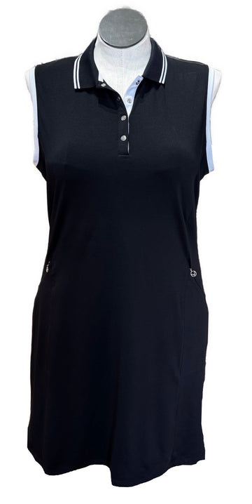 Callaway Women's Black Sleeveless Golf Dress w/White Outlining Size XL