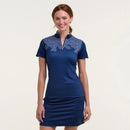 New EP NY Women's Short Sleeve Tipped Mock Golf Polo - Inky MSP$88-1