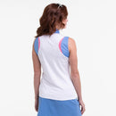 New EP NY Mandarin Colllar Zip Golf Polo - White Multi MSP$80-3