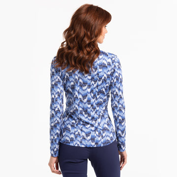New EP NY Bargelo Print Long Sleeve Zip Golf Polo MSP$97 - 0