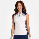 New EP NY Sleeveless Paisley Contrast Polo -White Multi MSP$84-1