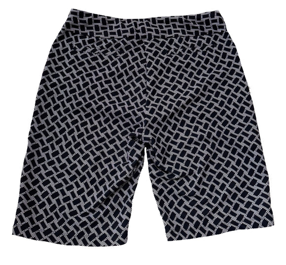 Tail White Label Pull-On Shorts Black & White Woven Pattern Size 14