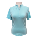 Tail Aqua Textured Women's Funnel Neck Polo Size M-1