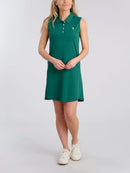New William Murray Classic Sleeveless Polo Golf Dress - Green MSP$92-1