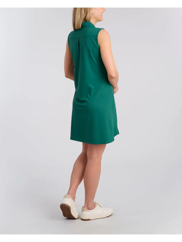 New William Murray Classic Sleeveless Polo Golf Dress - Green MSP$92