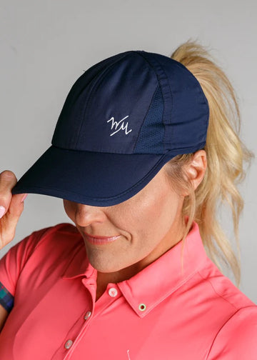 New William Murray Women's High Navy Ponytail Tech Hat 2.0