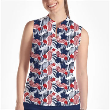 New Skort Obsession Star Spangled Sleeveless Golf Top