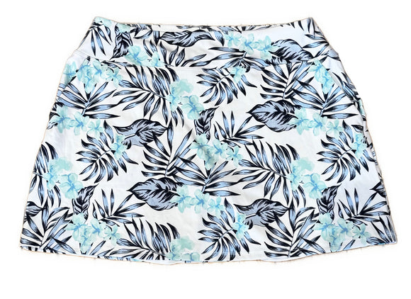 New Tommy Bahama White, Green & Blue Floral Skort Size L MSP$98