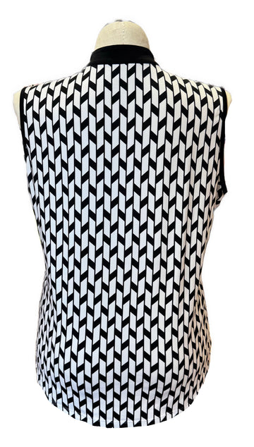 Tail White Label Women's Black & White Print Sleeveless Golf Top Size XXL - 0