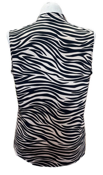 Tail Women's Tan & Black Zebra Print Sleeveless Golf Top Size XXL - 0