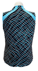 Tail White Label Women's Black, Light Blue & White Line Print Sleeveless Golf Top Size XXL-2