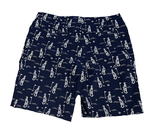 Izod Golf Navy Golf Bag Print Shorts Size 12