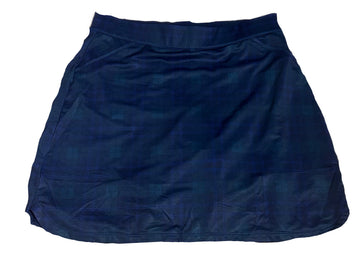 Peter Millar Women's Deep Navy & Green Plaid Golf Skort Size L