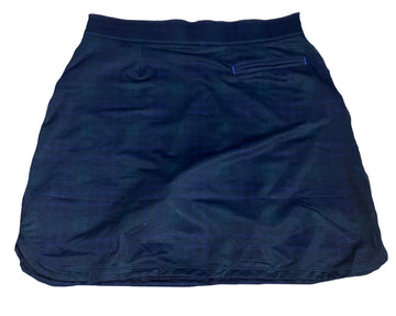 Peter Millar Women's Deep Navy & Green Plaid Golf Skort Size L - 0