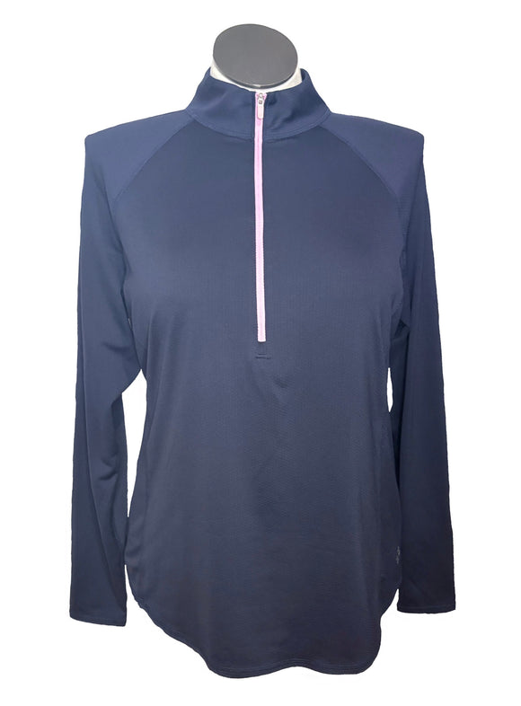 Jofit Navy Pullover w/ Pink Zipper Size XXL