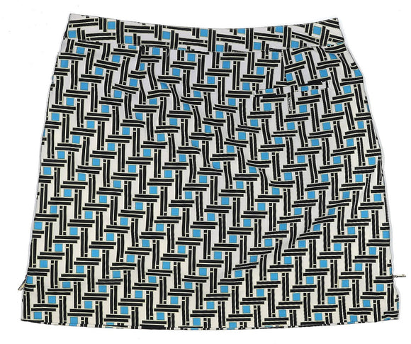 EP Pro White, Navy & Turquoise Patterned Skort Size 12 MSP$88