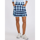 New Soneven Blue Checkerboard Pleated Active Skorts Size L-1