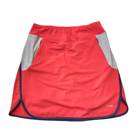 Annika by Cutter & Buck Coral & Gray Athletic Skort w/ Navy Trim Size XS