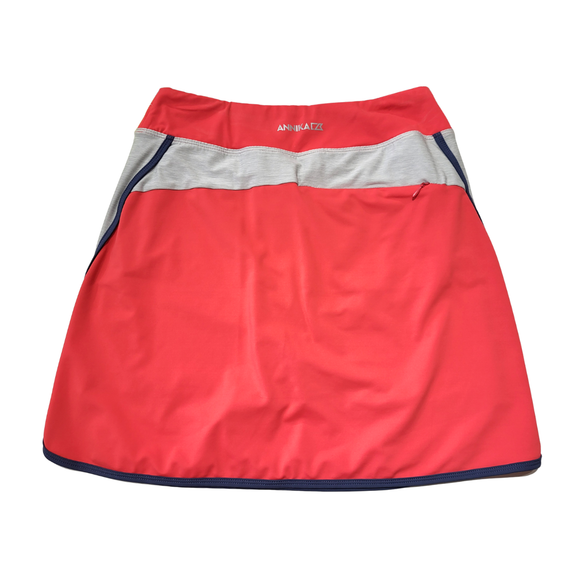 Annika by Cutter & Buck Coral & Gray Athletic Skort w/ Navy Trim Size XS